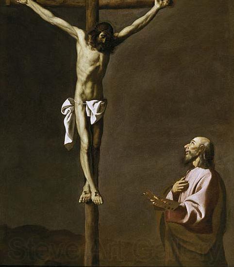 Francisco de Zurbaran Saint Luke as a painter, before Christ on the Cross Norge oil painting art
